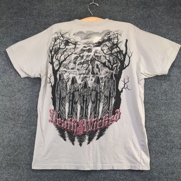 Anvil Men's Virtus Death Wicked T-Shirt Gray Large Skull Grim Reaper Graphic - Picture 7 of 16